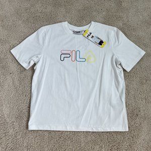 Fila Shirt Womens Size Small S White Tee Short Sleeve Running Athletic NWT